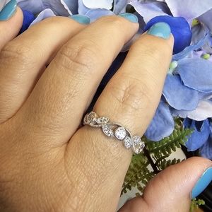 Diamonique Vine Eternity Band Ring